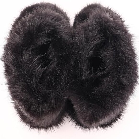 Neiman Marcus Lucine Black Faux Fur Italian Boots - Picture 3 of 5